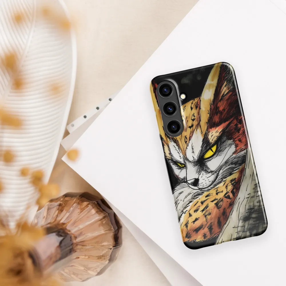 Fierce Gaze of the Wild Cat | Phone Case |  S24 Plus | Snap Case | Glossy