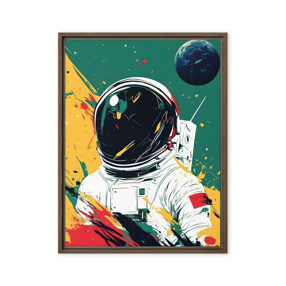Galactic Explorer: A Modern Odyssey | Canvas with Brown Frame | 24″×32″