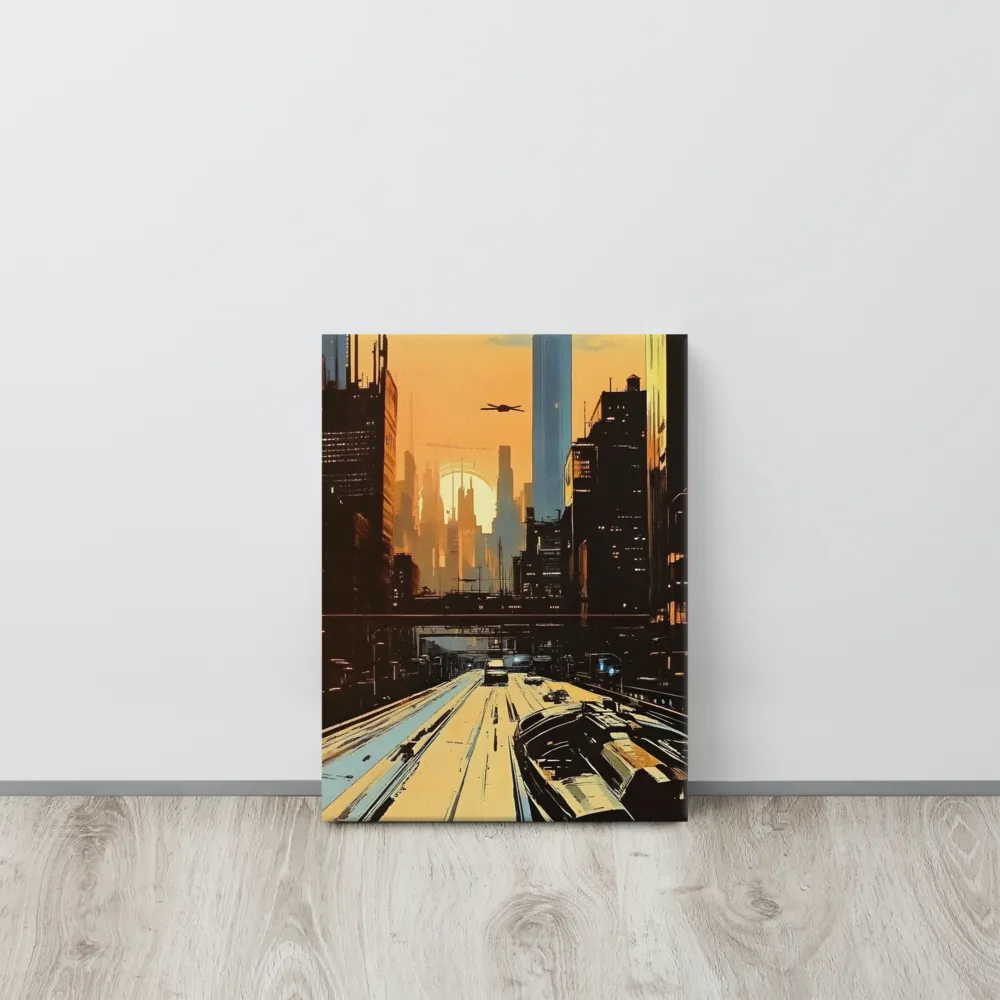 Metro Nexus: A Futuristic Cityscape | Canvas | 12″×16″