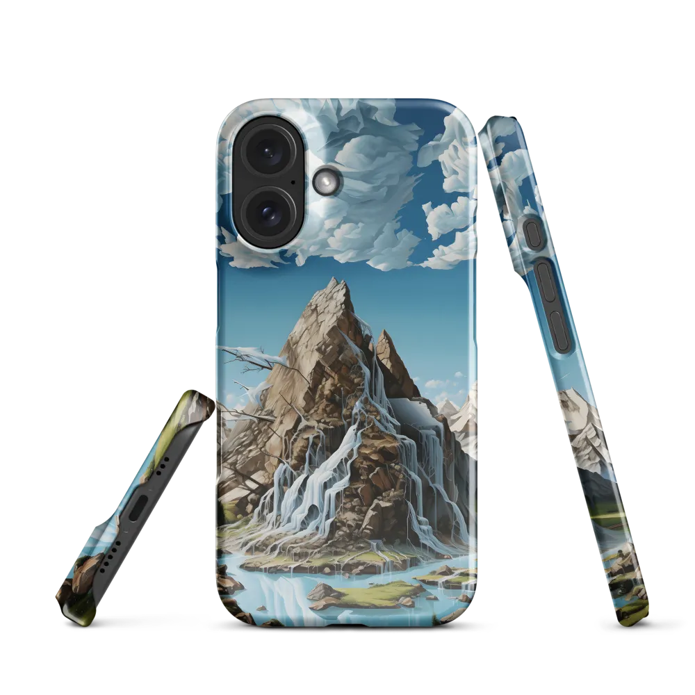 Majestic Cascade: A Mountain Masterpiece | Phone Case |  16 | Snap Case | Glossy