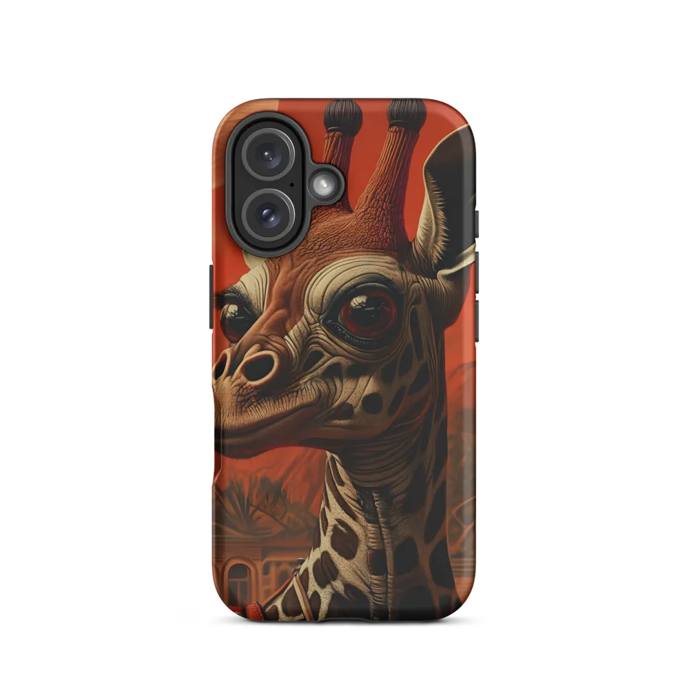 Whimsical Giraffe in an Orange Dreamscape | Phone Case