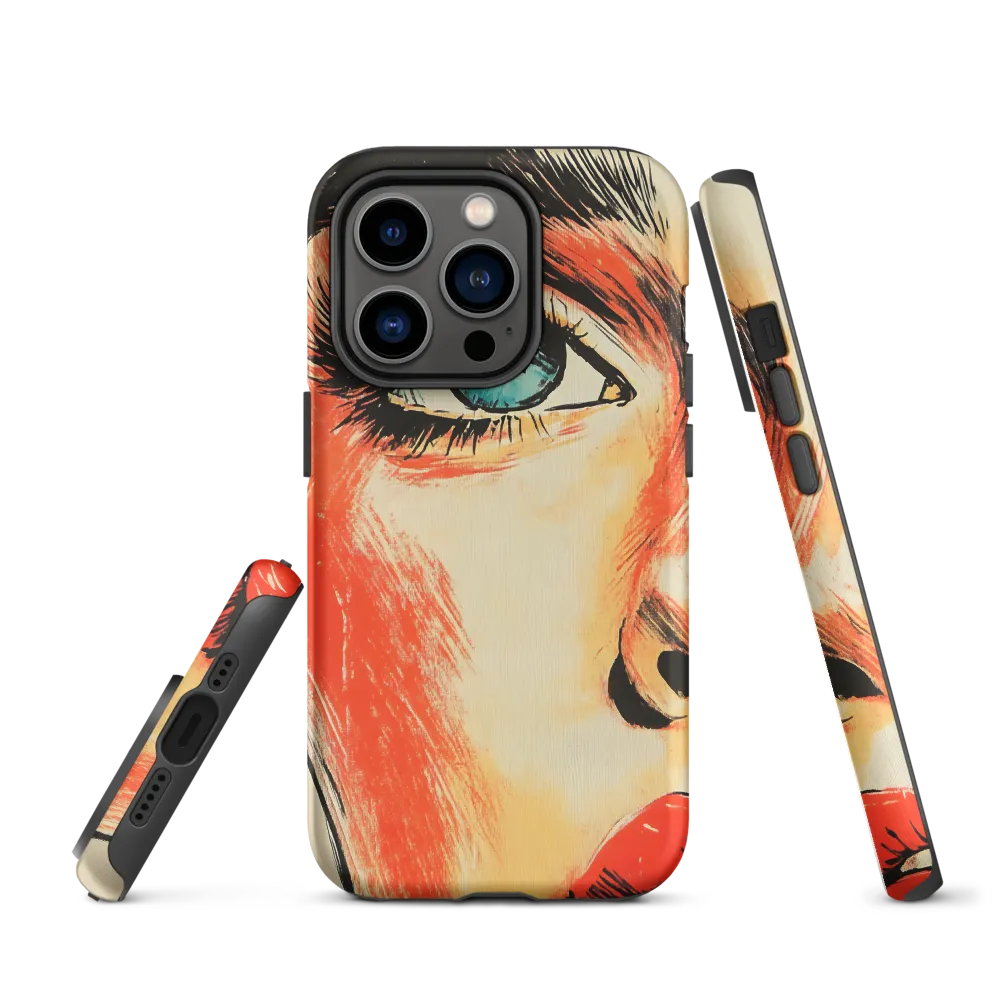 Intense Gaze: A Pop Art Portrait | Phone Case |  14 Pro | Tough Case | Matte