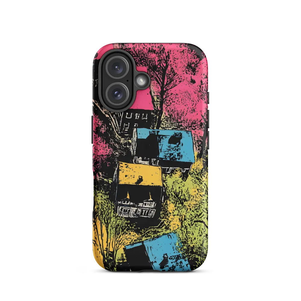 Whimsical Rooftops: A Colorful Landscape | Phone Case