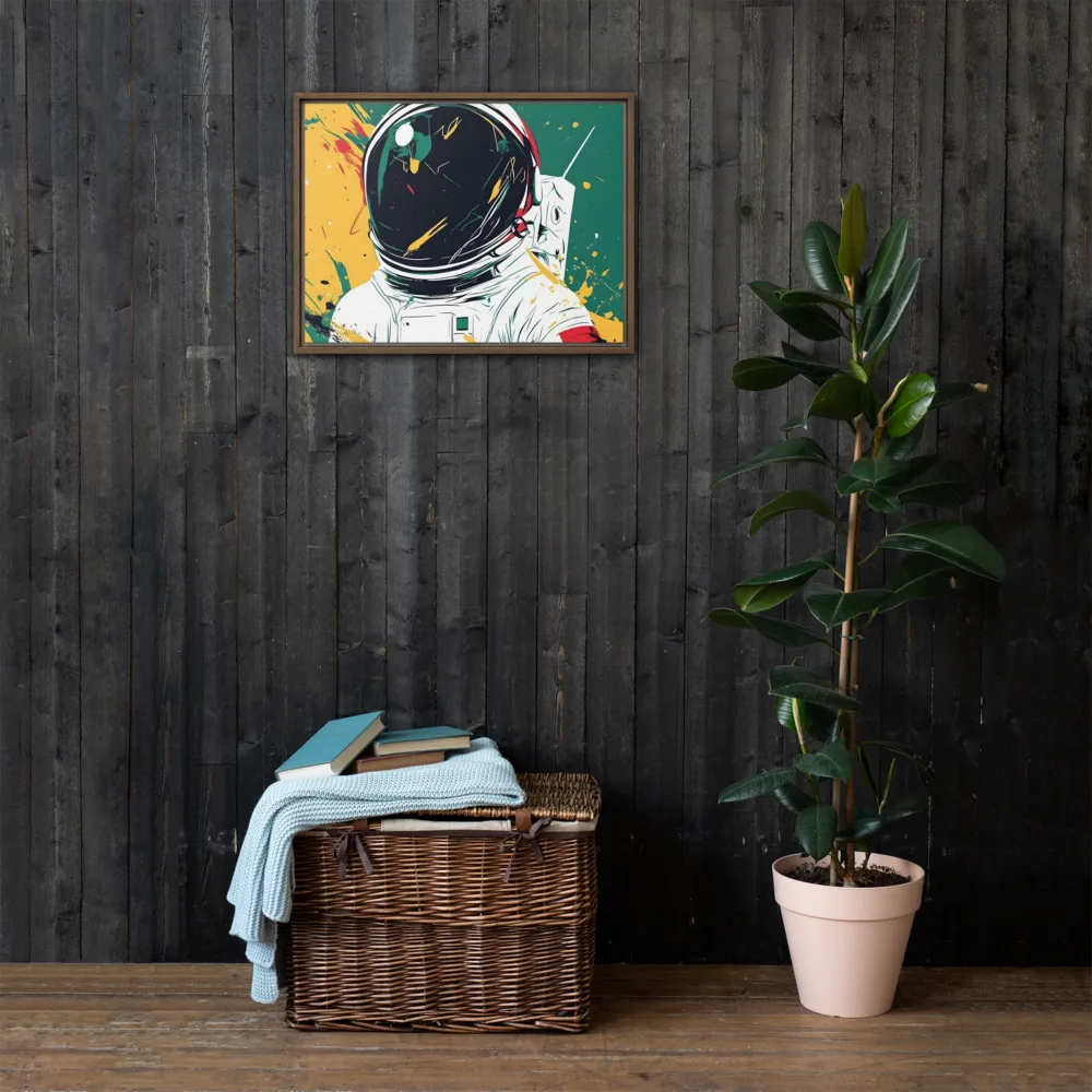 Galactic Explorer: A Modern Odyssey | Canvas with Brown Frame | 18″×24″