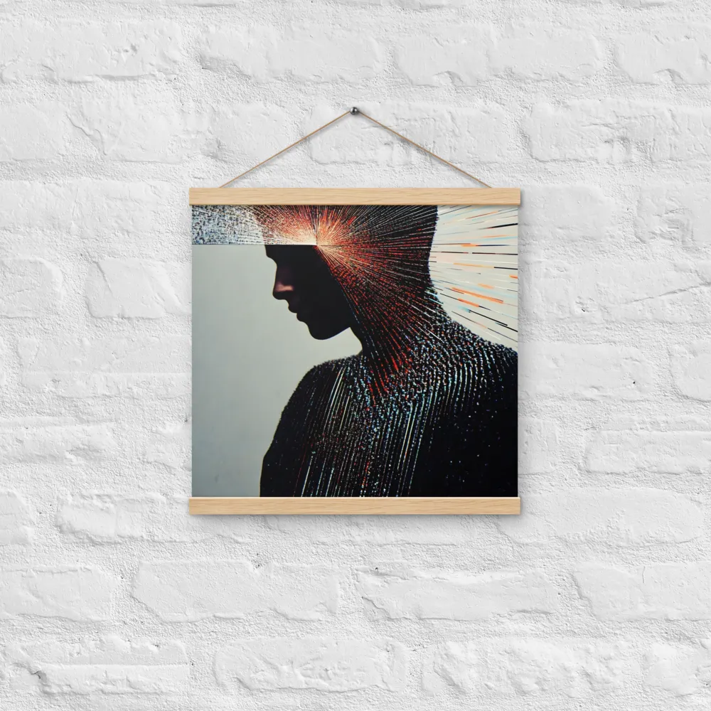 Radiant Reflection: An Abstract Journey of Thought | Poster With Oak Wood Hanger | 16″×16″