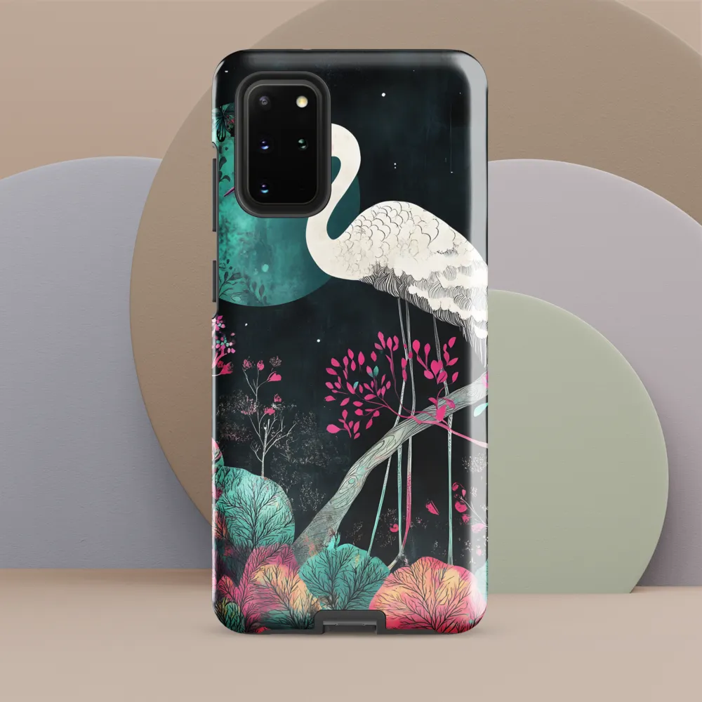 Ethereal Presence: Heron in a Floral Dreamscape