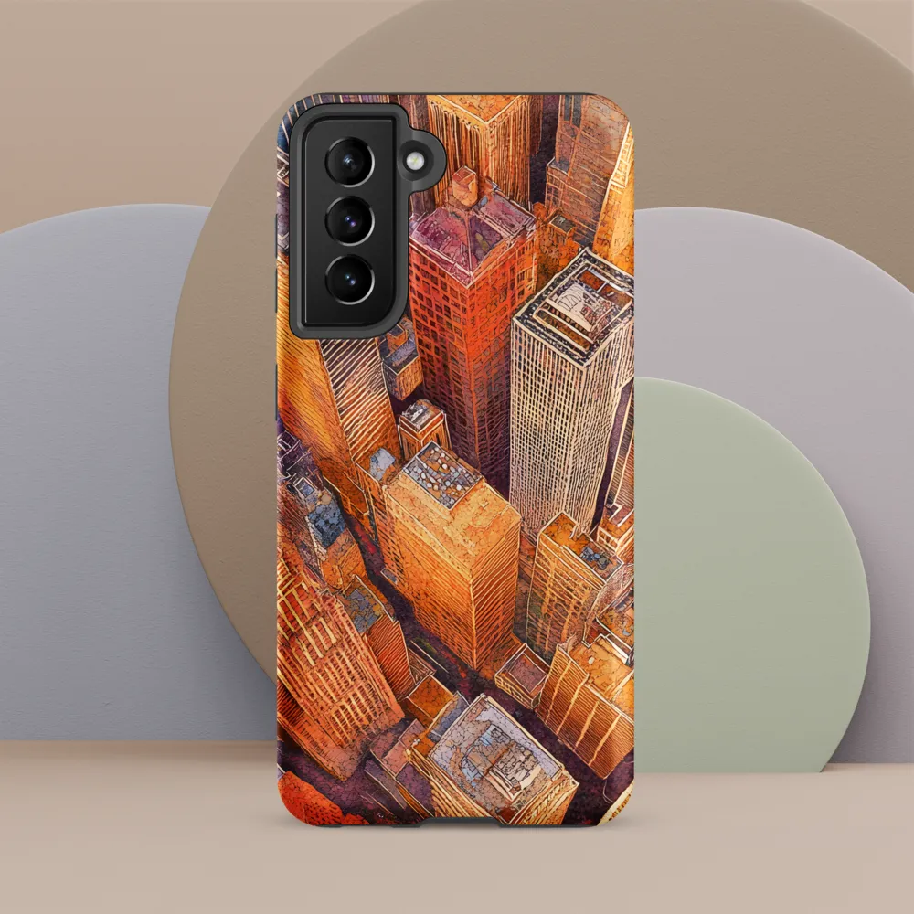 Urban Symphony in Orange and Purple