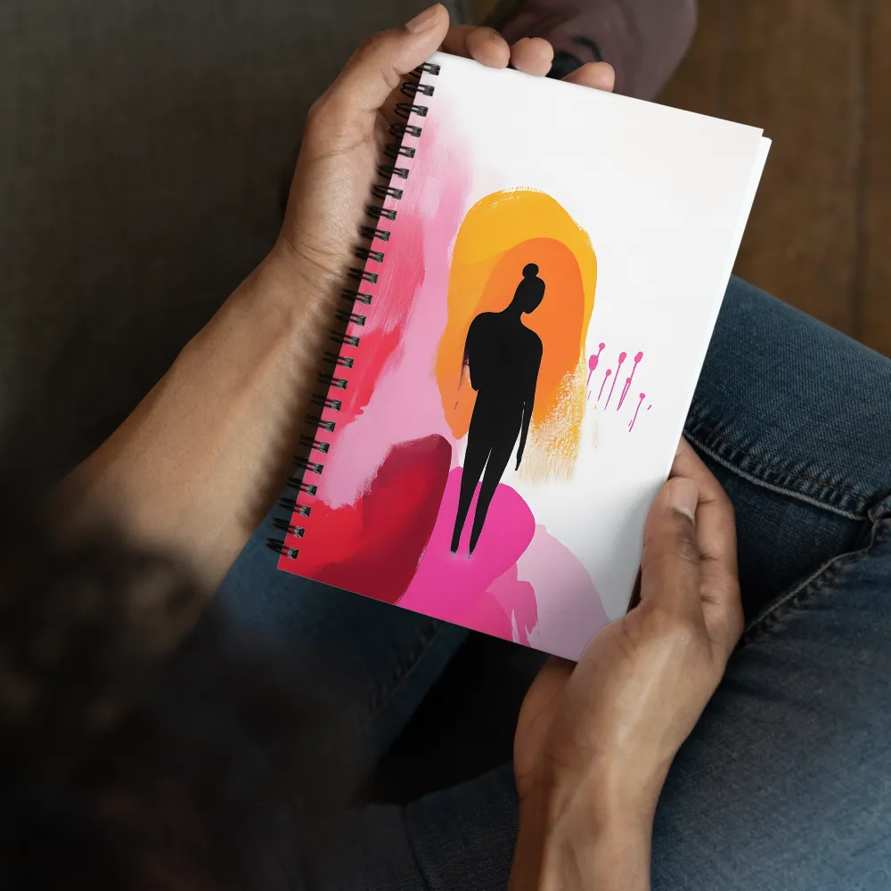 Silhouette in Colorful Abstraction | Spiral Notebook