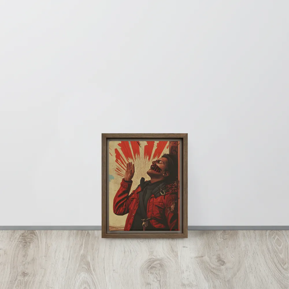 Defiant Echoes of Ruin | Canvas with Brown Frame | 8″×10″