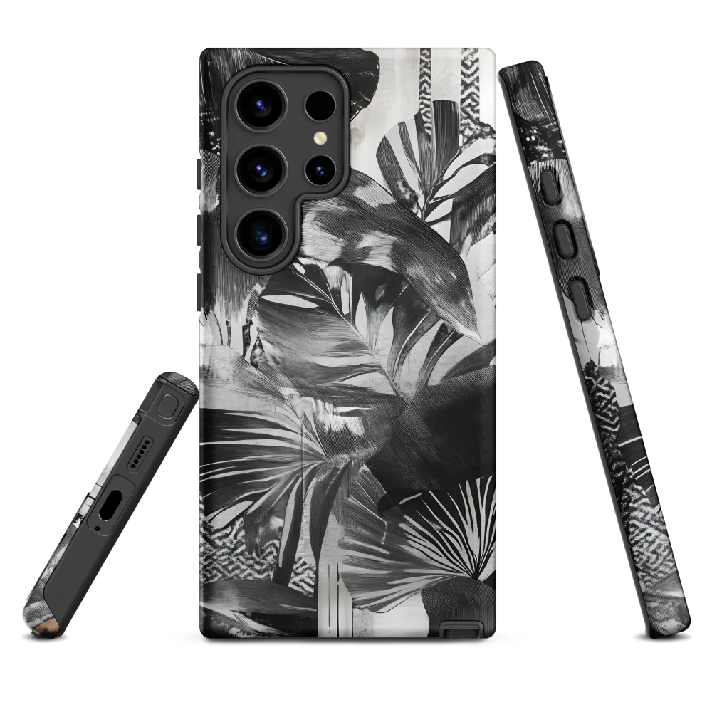 Monochrome Serenity in Tropical Foliage