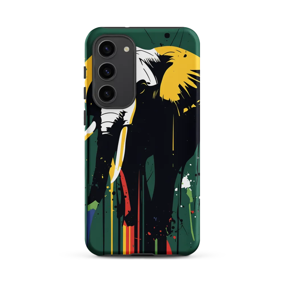 Dripping Elephant — Graphic Stencil on Green