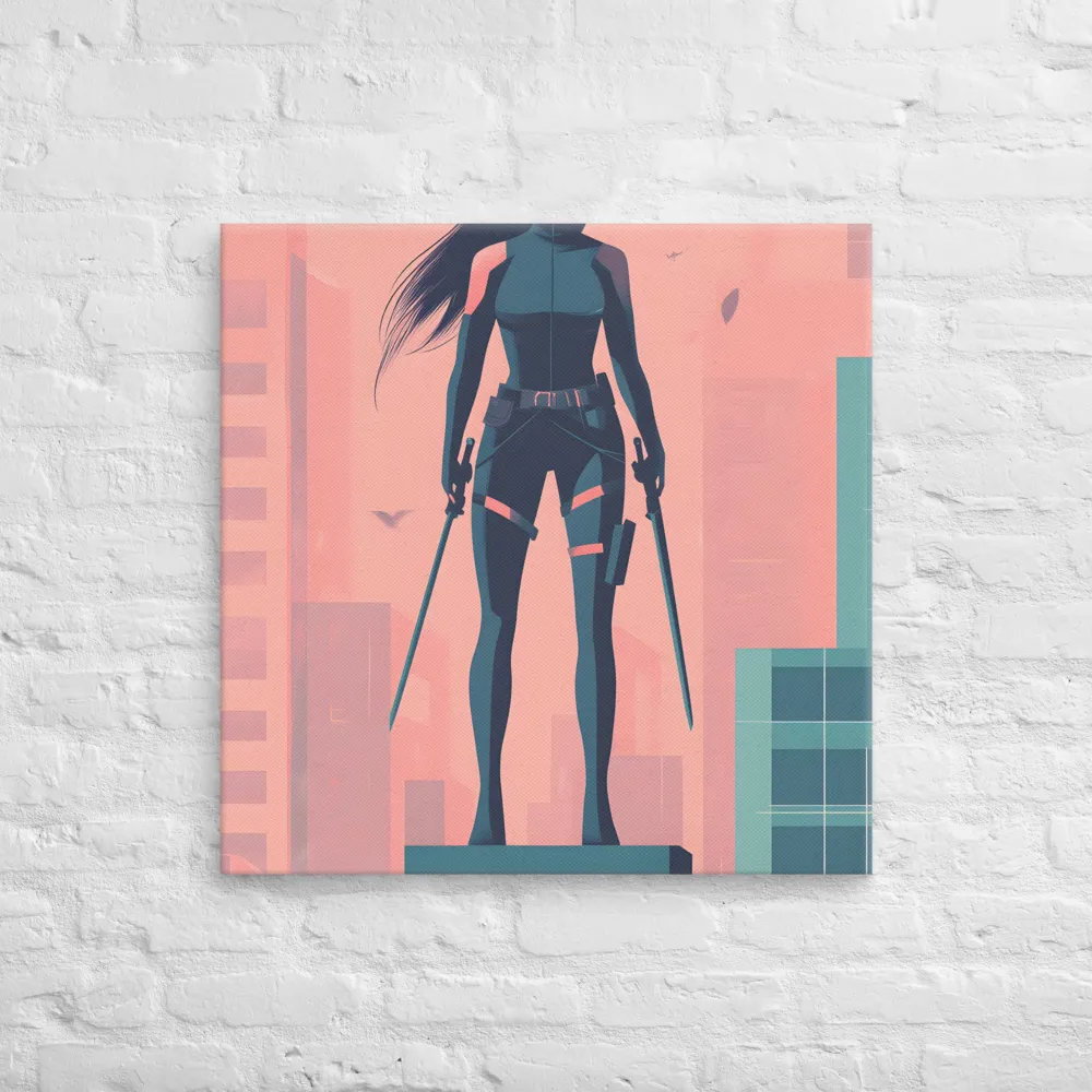 Urban Sentinel: A Warrior's Stand | Canvas | 28″×28″