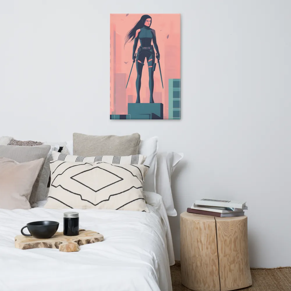 Urban Sentinel: A Warrior's Stand | Canvas | 24″×36″