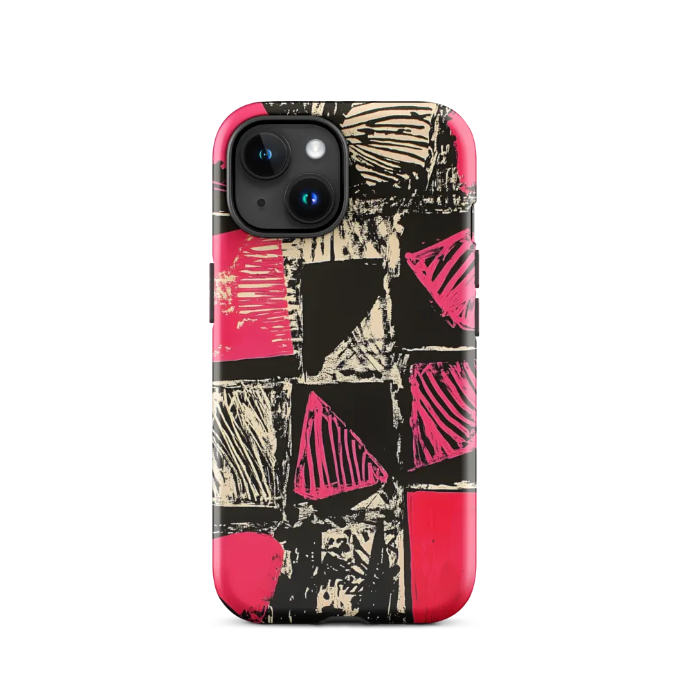 Geometric Symphony in Pink and Black