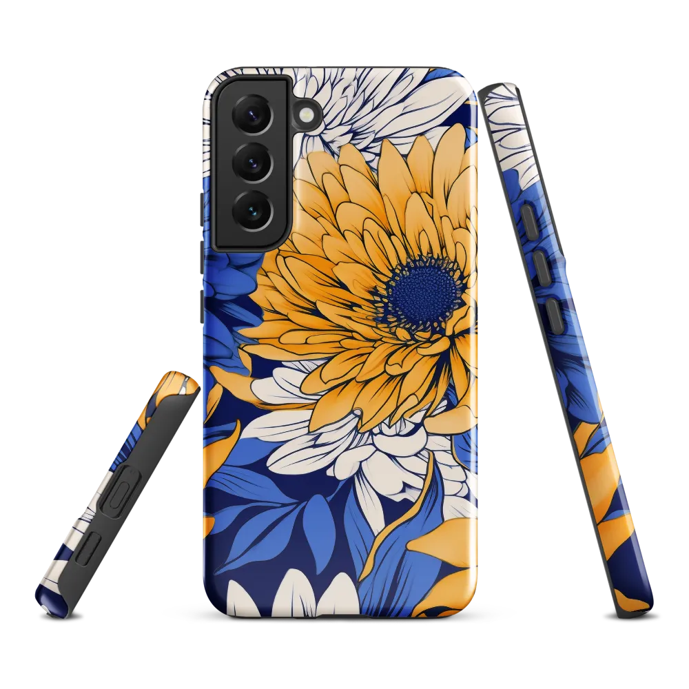 Floral Harmony in Blue and Yellow