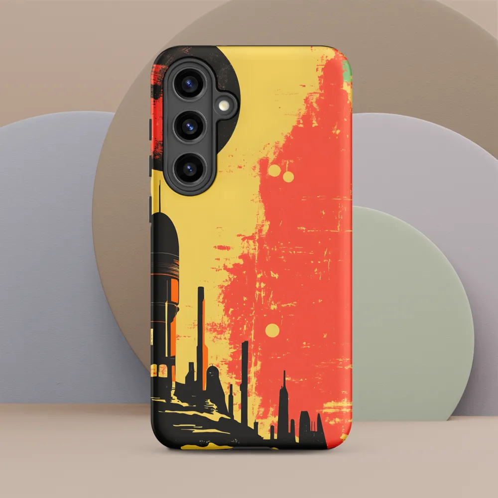 Journey to the Stars: A Retro-Futuristic Landscape | Phone Case |  S24 Plus | Tough Case | Matte