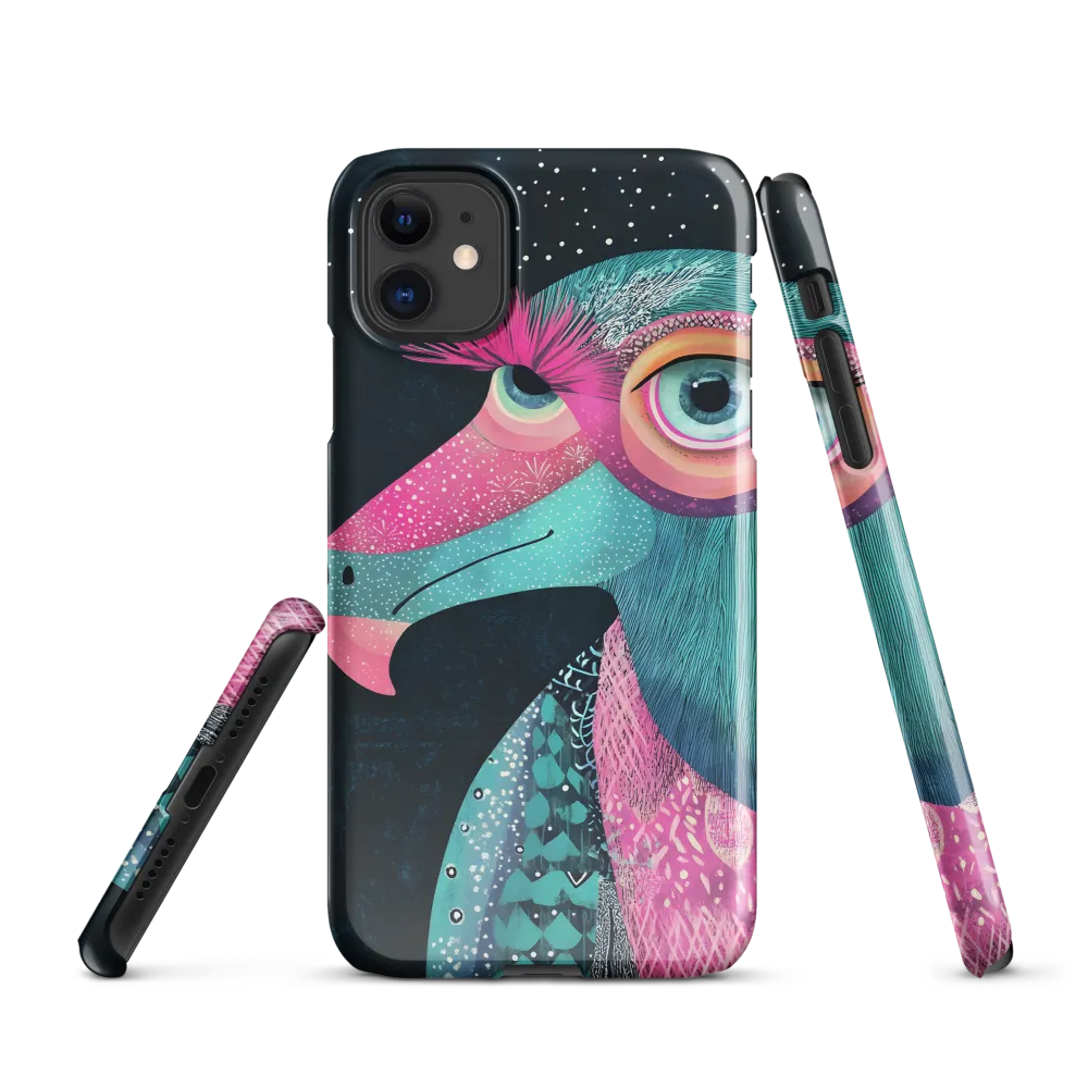 Layered Vulture Portrait in Teal and Magenta