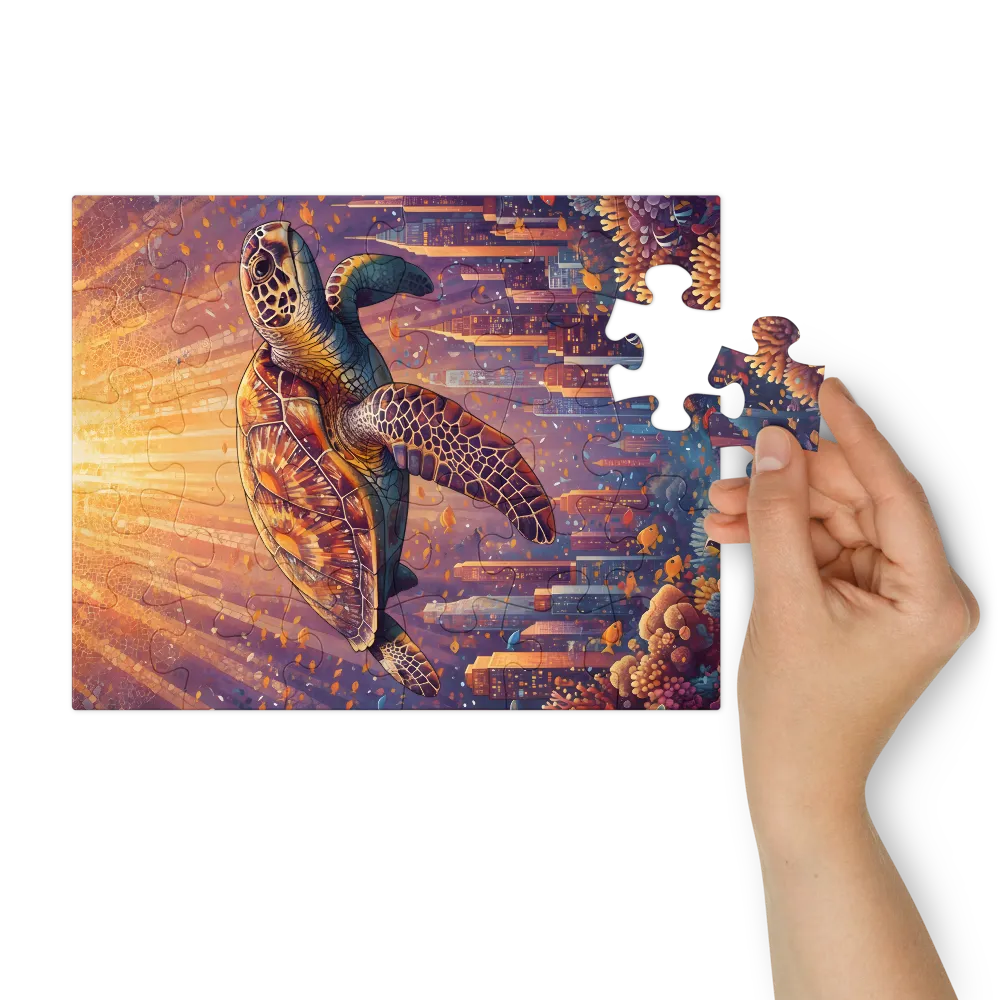 Urban Reef Turtle 
 Jigsaw Puzzle in Tin Box