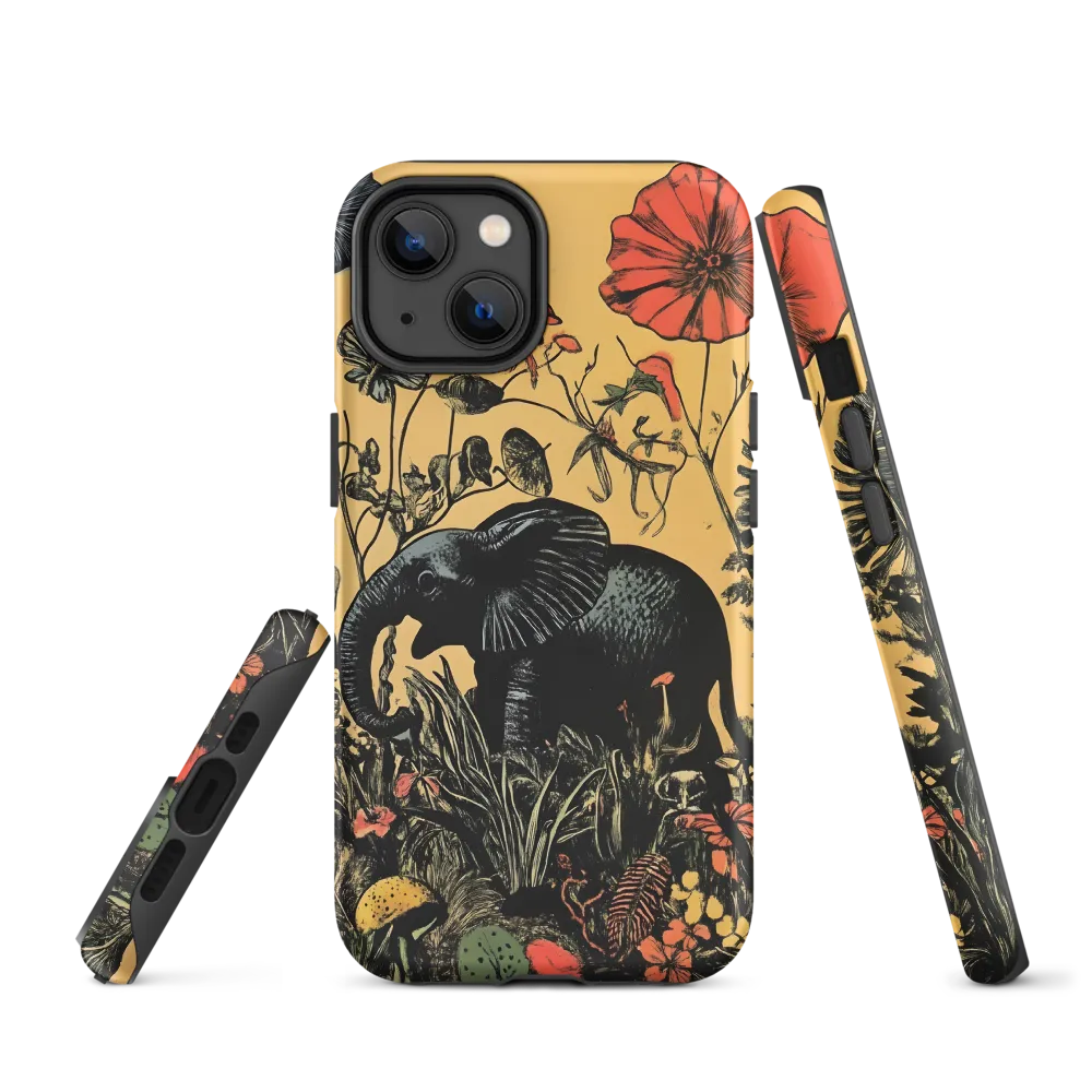Floral Majesty: The Elephant's Sanctuary | Phone Case |  14 | Tough Case | Matte