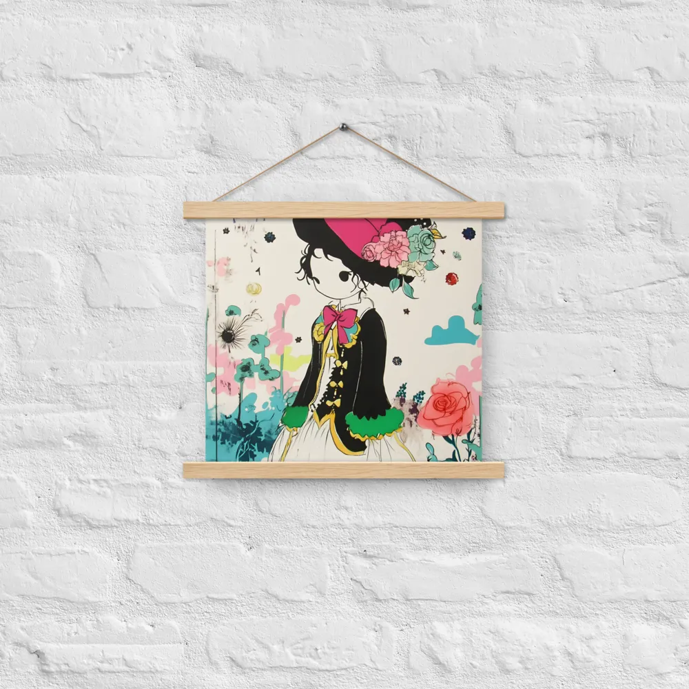 Whimsical Garden Reverie | Poster With Oak Wood Hanger | 14″×14″