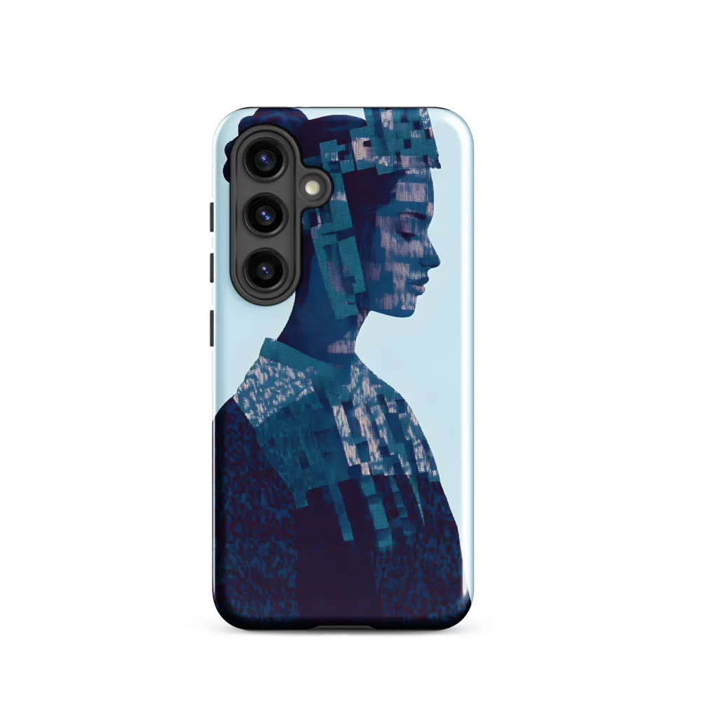 Digital Portrait in Abstract Blue