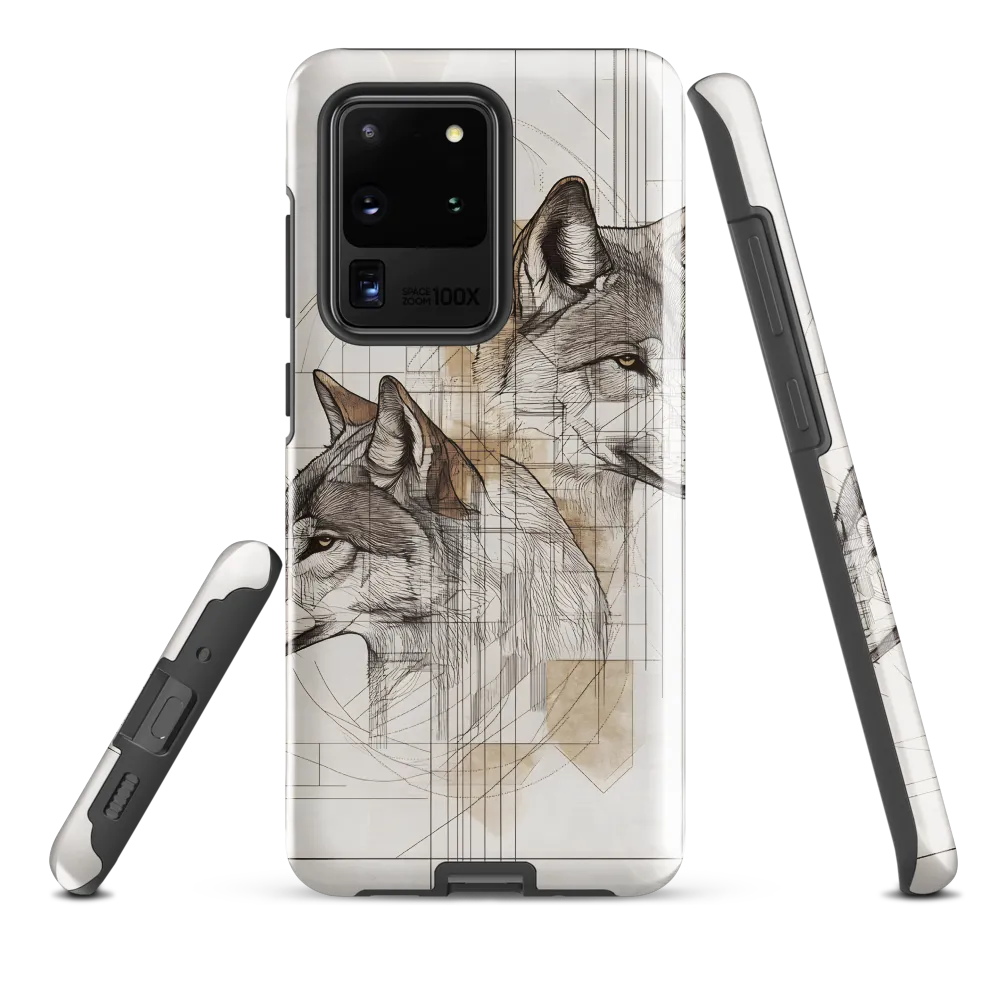 Geometric Harmony: The Essence of Wolves | Phone Case |  S20 Ultra | Tough Case | Glossy