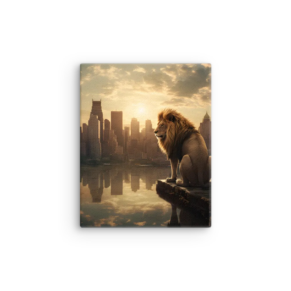 The Lion's Gaze Over the Urban Symphony
