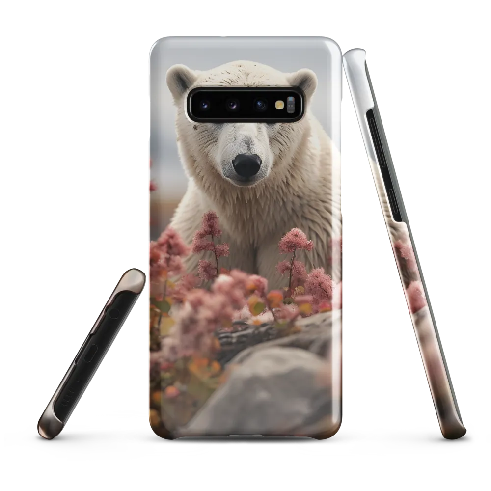 Curiosity Among Blooms: The Polar Bear | Phone Case |  S10 Plus | Snap Case | Glossy