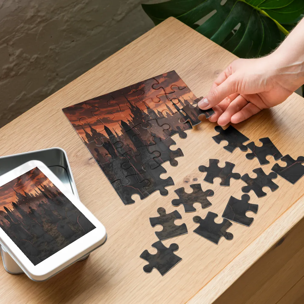 Graveyard at Dusk 
 Jigsaw Puzzle in Tin Box