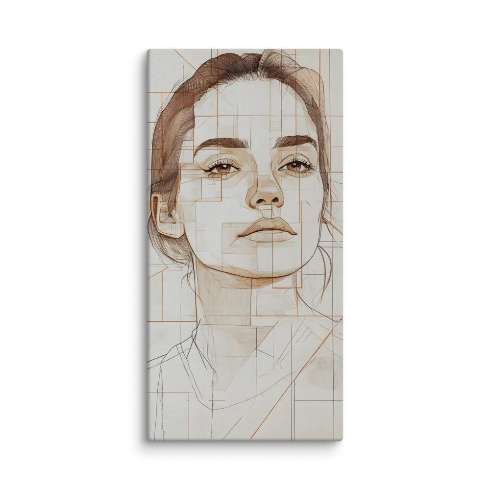 Geometric Serenity: A Minimalist Portrait | Canvas | 20″×40″