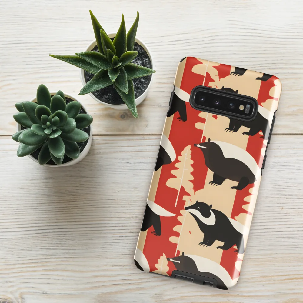 Wildlife Pattern: The Badger Tale | Phone Case |  S10 Plus | Tough Case | Glossy