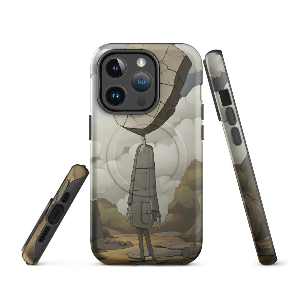 Whimsical Stone Figure in a Rocky Landscape | Phone Case |  14 Pro | MagSafe® Tough Case | Matte