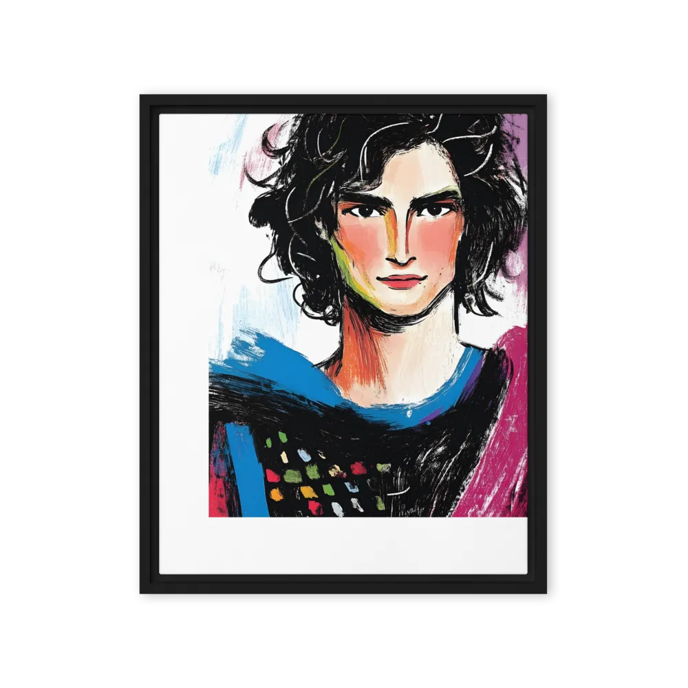 Vibrant Portrait of Youth | Canvas with Black Frame | 16″×20″