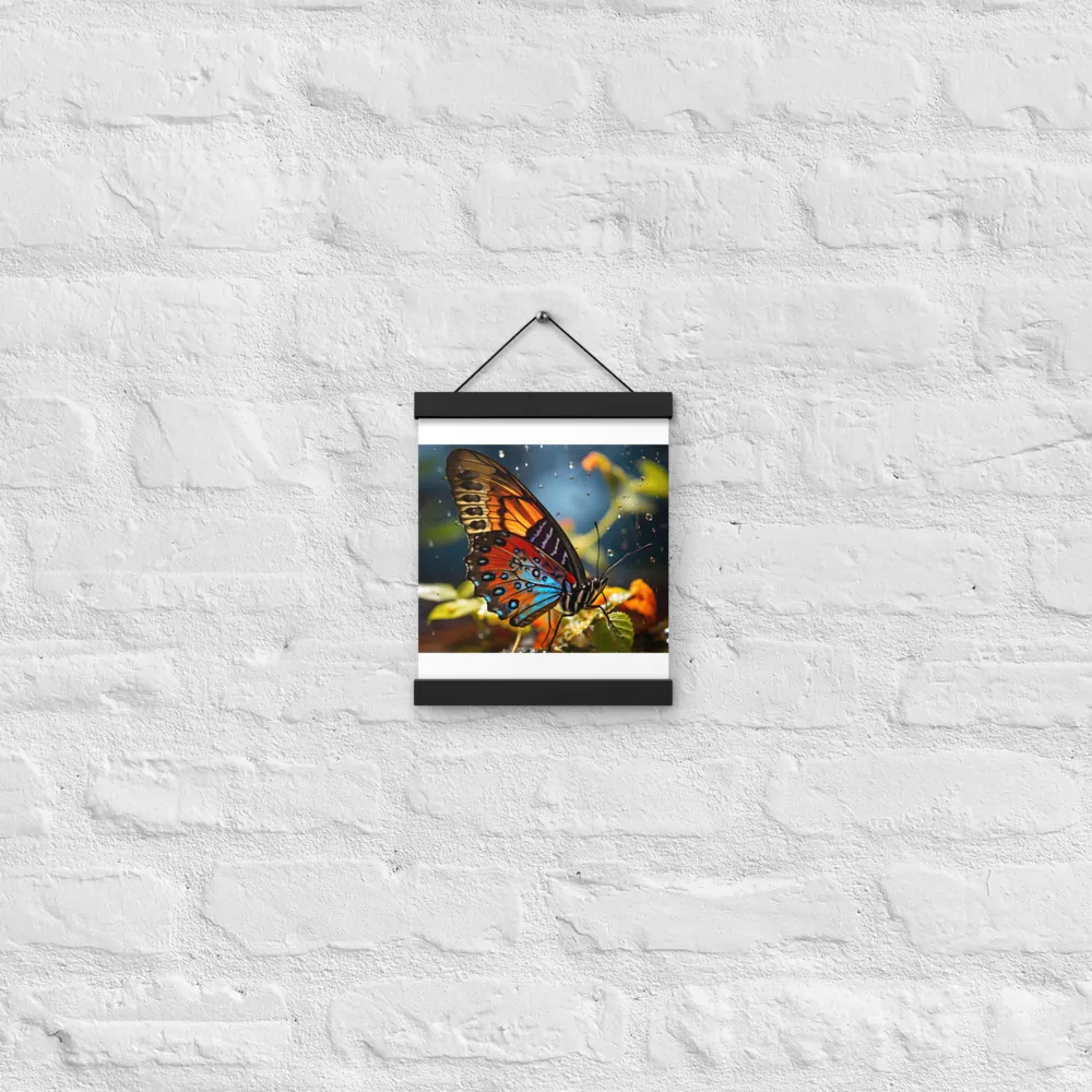 Dance of Colors: The Butterfly's Elegance | Poster With Black Wood Hanger | 8″×10″