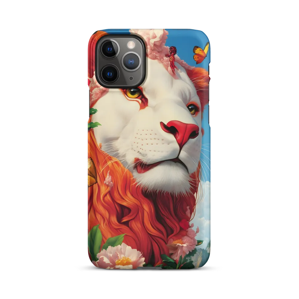 Majestic Lion Amidst Floral Splendor