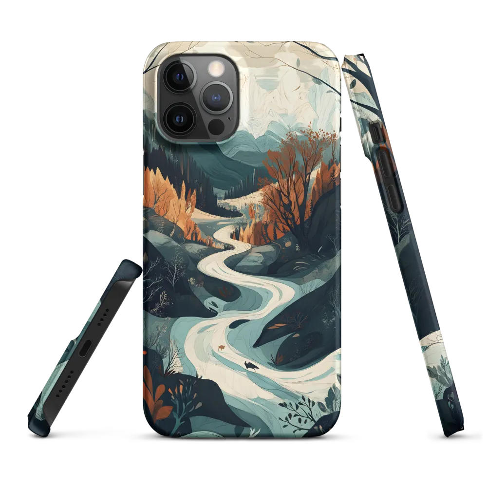 Winding Serenity: A Digital Landscape | Phone Case |  12 Pro Max | Snap Case | Matte