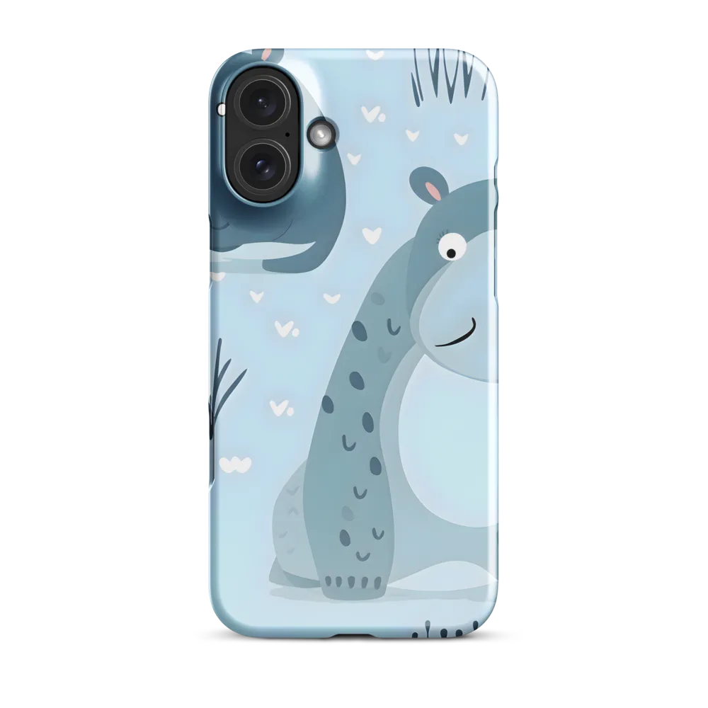 Whimsical Hippo Delight | Phone Case |  16 Plus | Snap Case | Glossy