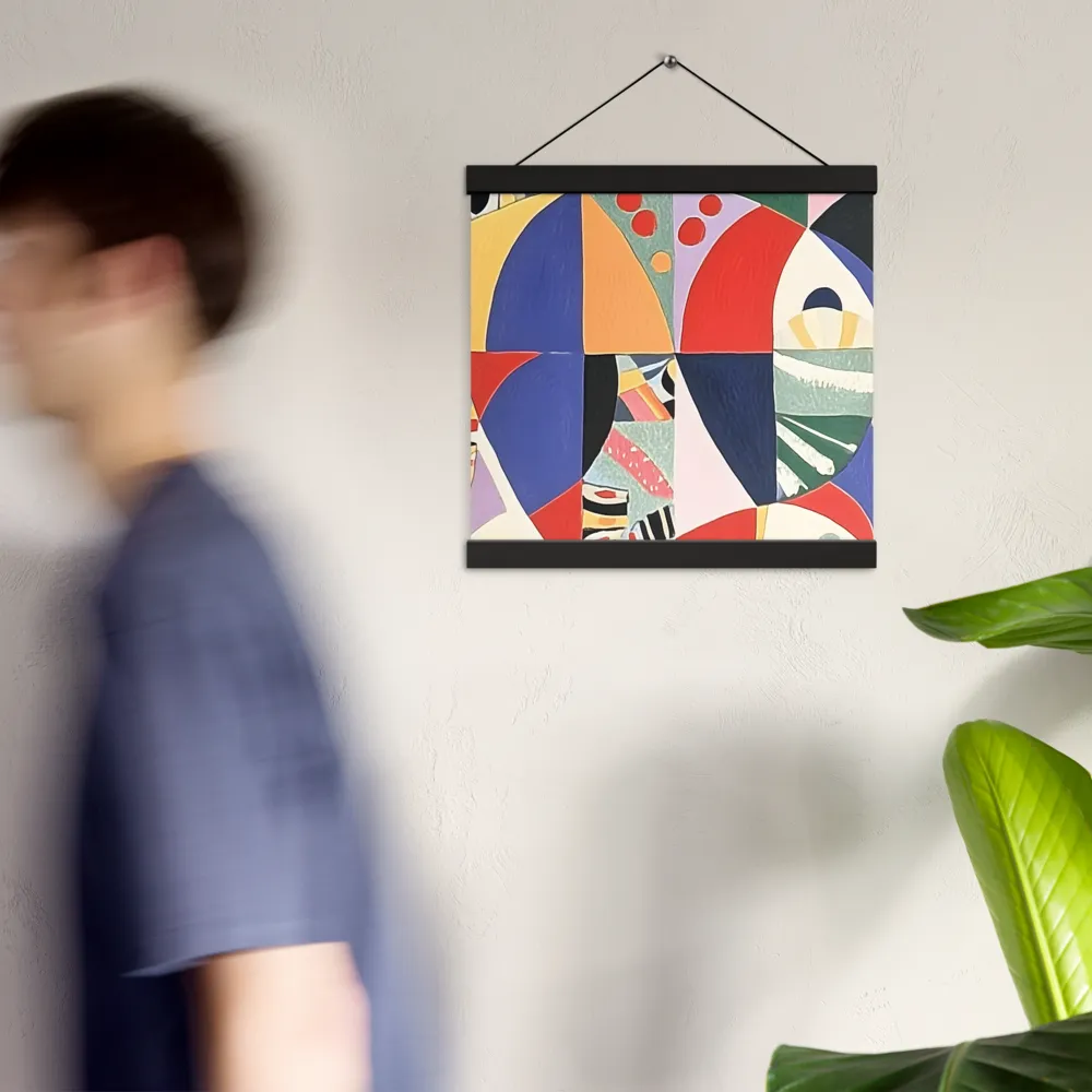 Dynamic Mosaic Symmetry | Poster With Black Wood Hanger | 12″×12″