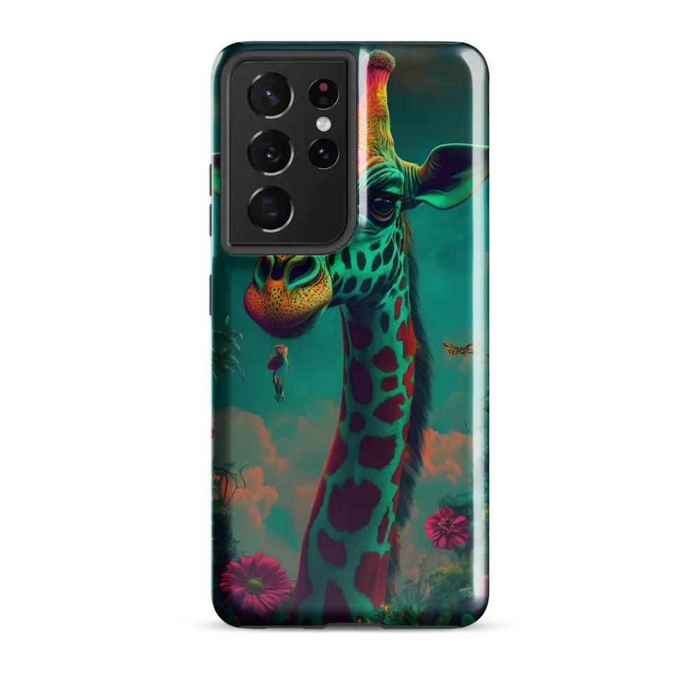Whimsical Giraffe Among Blossoms
