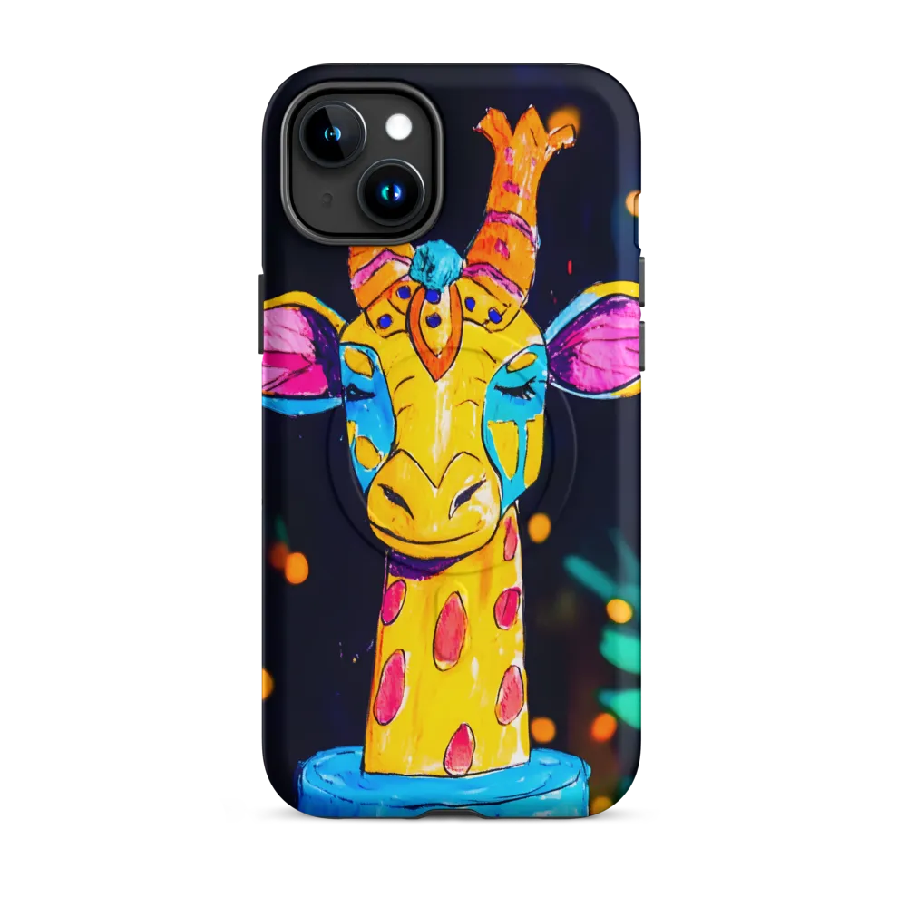 Whimsical Giraffe in Vibrant Colors | Phone Case |  15 Plus | MagSafe® Tough Case | Matte