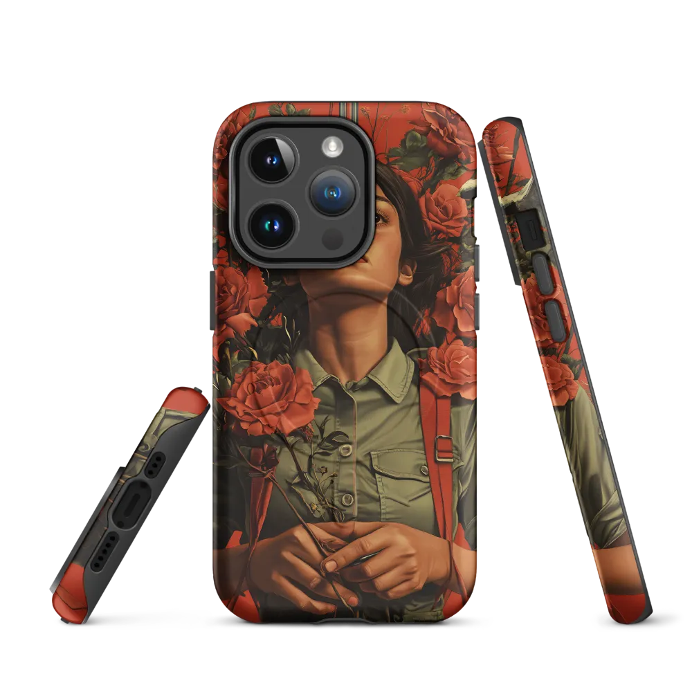 Harmony and Strength: A Portrait Among Roses