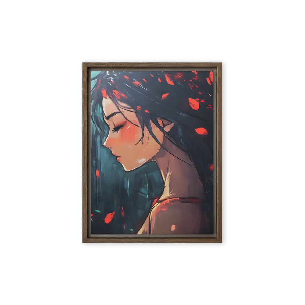 Whispers of Melancholy | Canvas with Brown Frame | 9″×12″