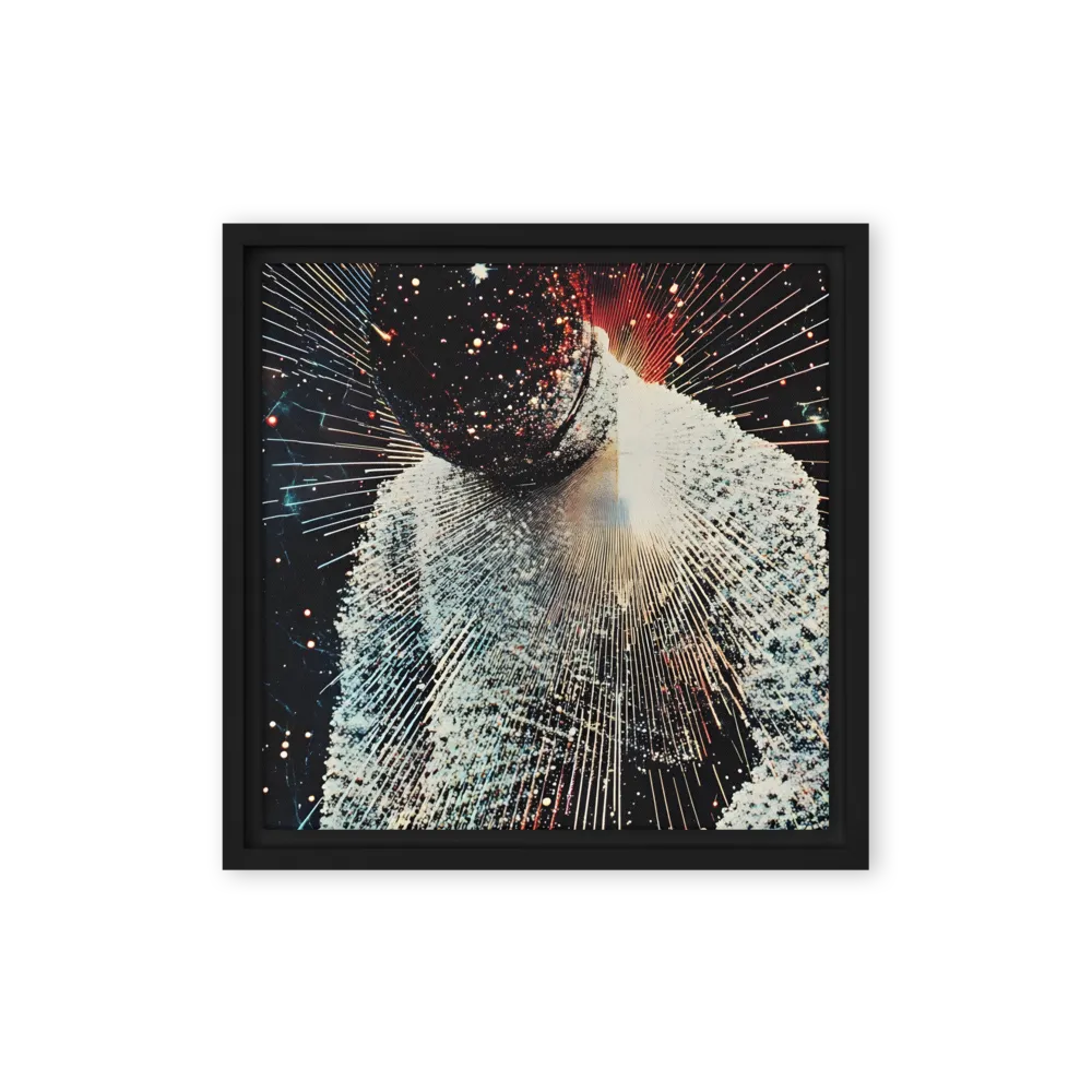 Ethereal Astronaut: A Journey Through the Cosmos | Canvas with Black Frame | 12″×12″