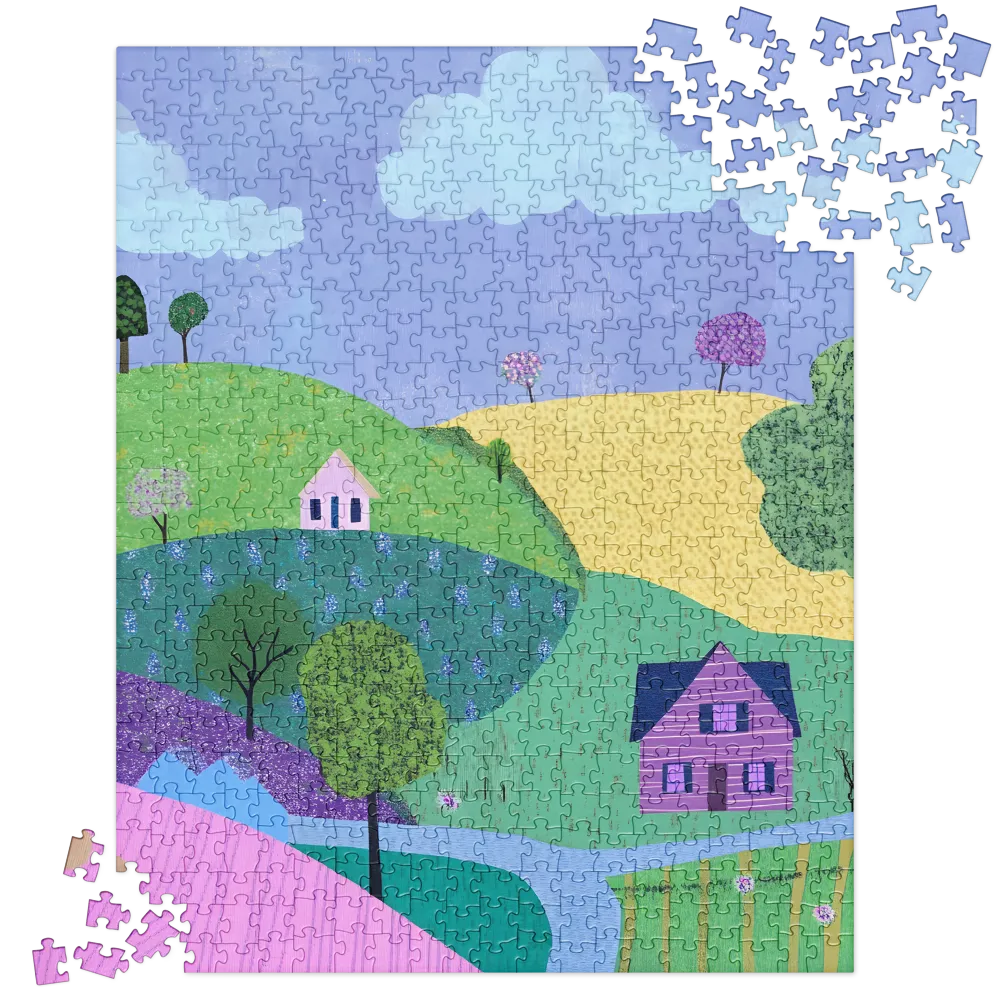 Whimsical Hills and Quaint Homes | Jigsaw Puzzle | 520 pieces