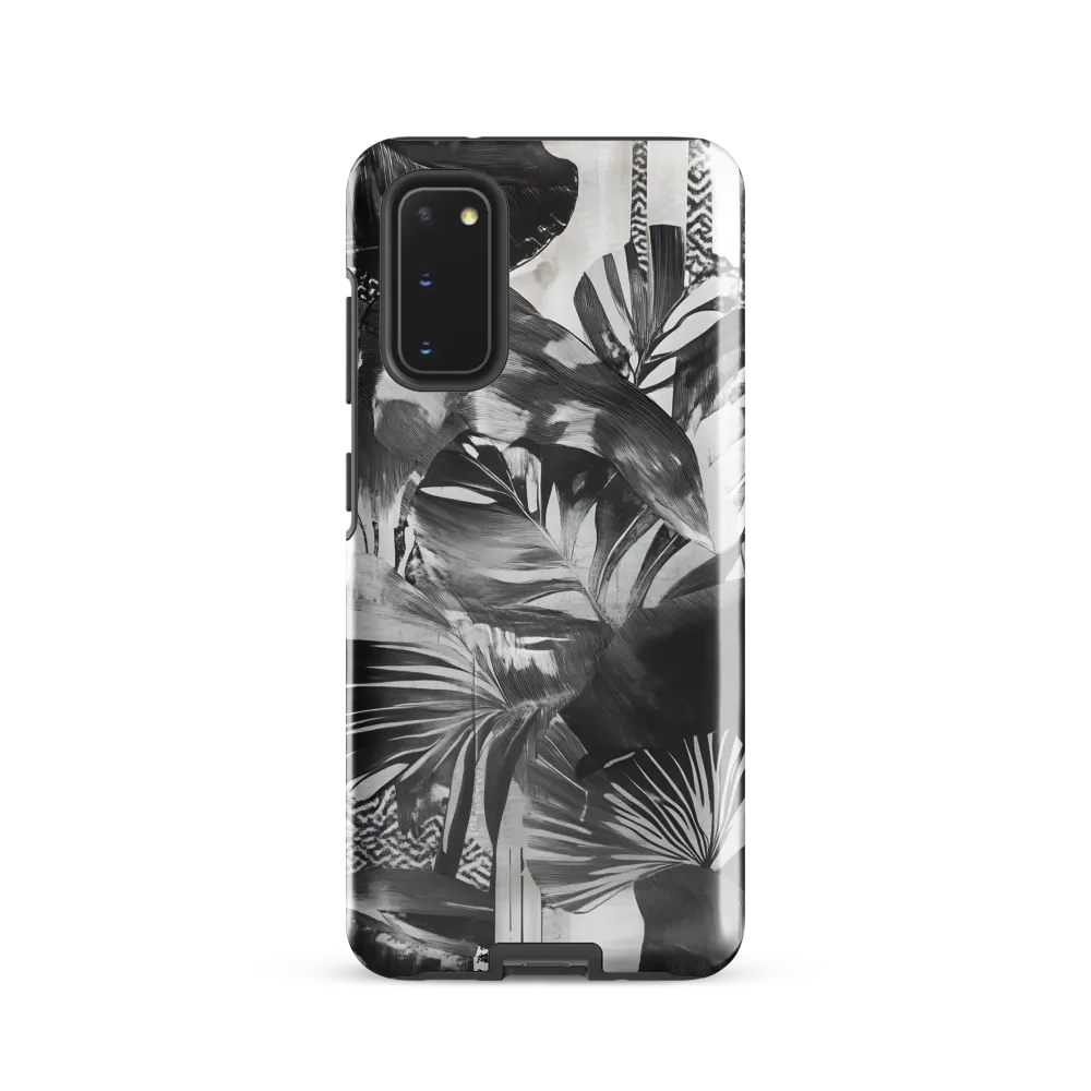 Monochrome Serenity in Tropical Foliage
