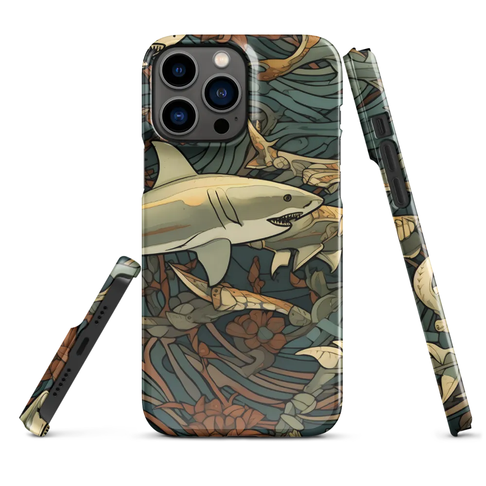 Dynamic Harmony of Sharks and Flora | Phone Case |  13 Pro Max | Snap Case | Glossy