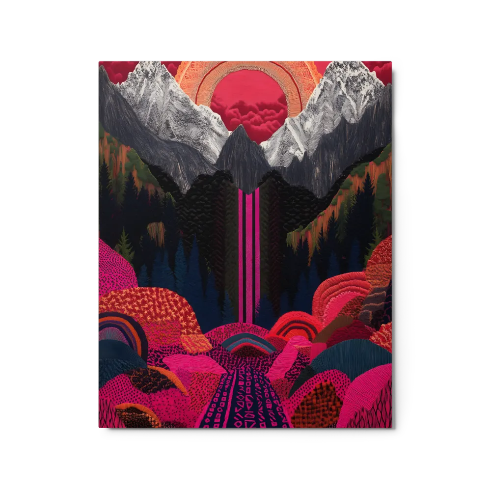 Ethereal Cascade: A Surreal Landscape | Metal Print | 16″×20″