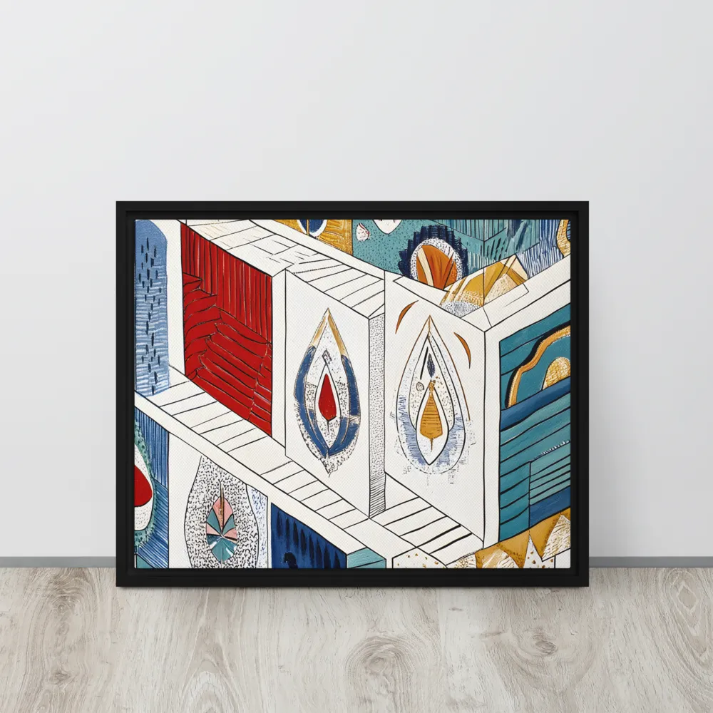 Symphony of Geometric Harmony | Canvas with Black Frame | 16″×20″