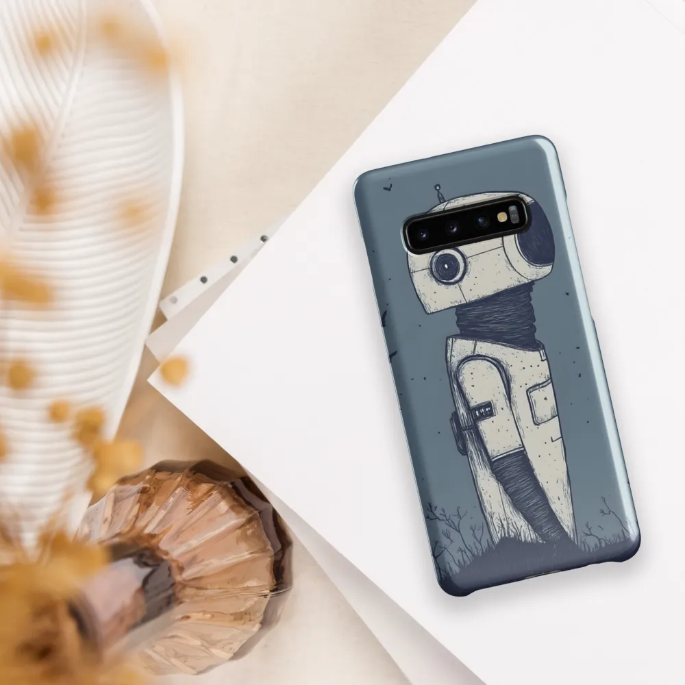 Contemplative Robot in a Barren Landscape | Phone Case |  S10 Plus | Snap Case | Glossy