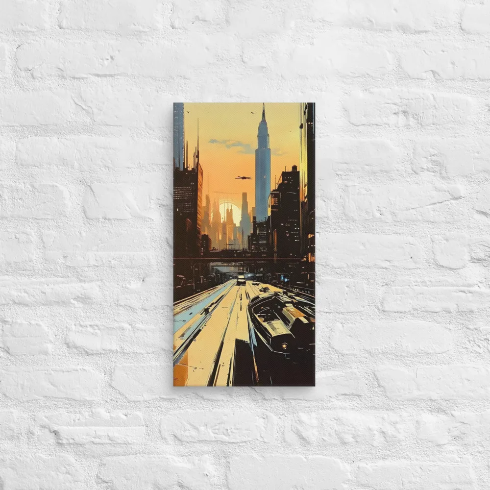 Metro Nexus: A Futuristic Cityscape | Canvas | 10″×20″